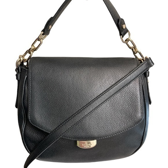 Kate Spade Black Pebbled Leather Top Handle Crossbody Bag
